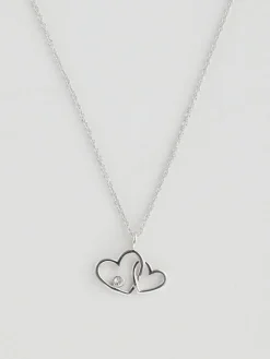 Echt zilver - Intertwined Heart Pendant Necklace*Next Outlet