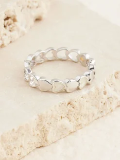 Echt zilver - Mother of Pearl ring met hartje*Next Sale