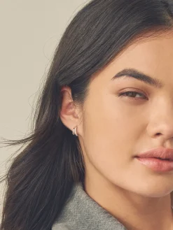 Echt zilver - Oorbellen met dubbele ring*Next Clearance