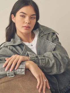 Echt zilver - Oorbellen met dubbele ring*Next Clearance