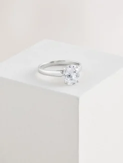 Echt zilver - Ovale solitairering*Next Outlet