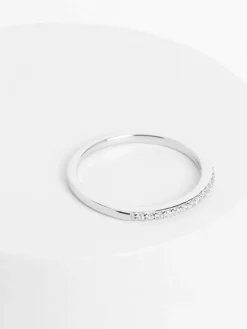 Echt zilver - Smalle ring met glinsterende band*Next Hot