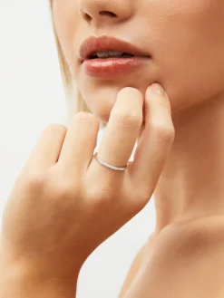 Echt zilver - Smalle ring met glinsterende band*Next Hot