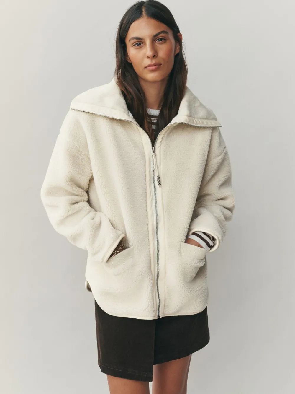 - Borg Zip Through Fleece With Rib Collar*Next Best