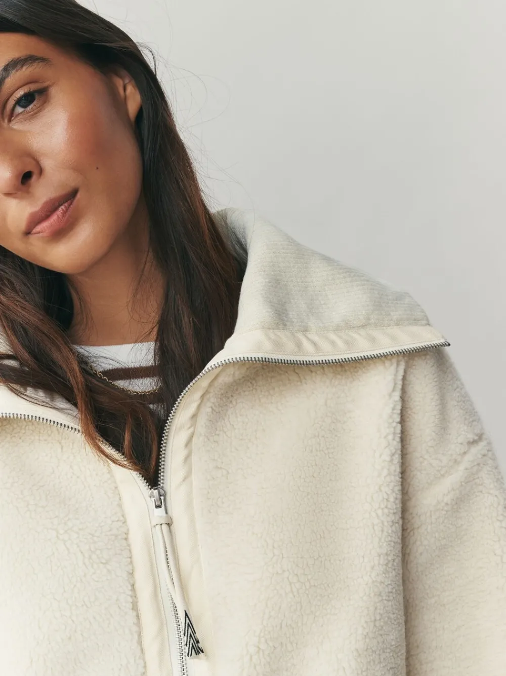 - Borg Zip Through Fleece With Rib Collar*Next Best