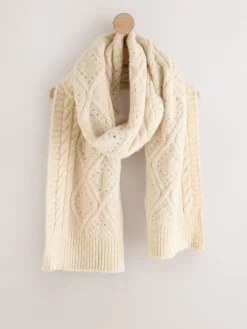 Ecru - Cable Knit Cosy Scarf*Next Discount