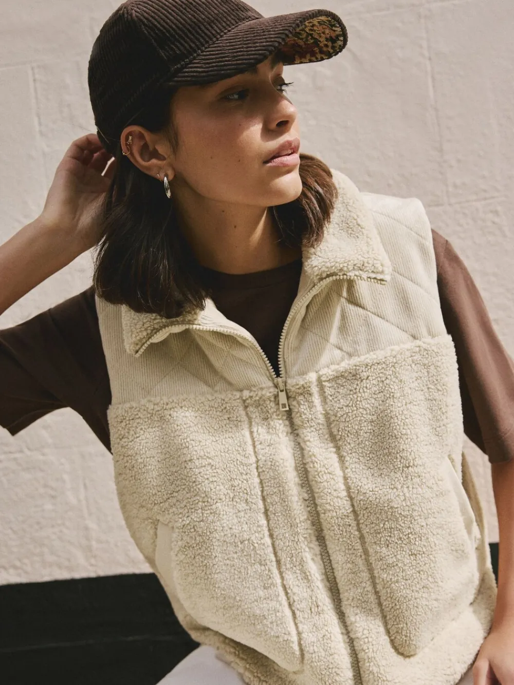 - Cord Borg Mix Zip Through Gilet*Next Hot