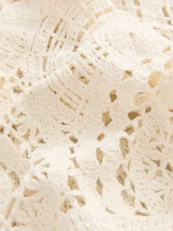 Ecru - Cropped Crochet Tabard Cover-Up*Next Clearance