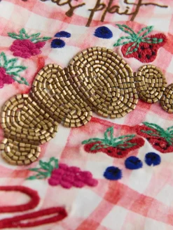 Ecru - Embellished Coffee Club Graphic Short Sleeve Top*Next