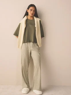 Ecru - Faux Fur Heart Footbed Slippers*Next New