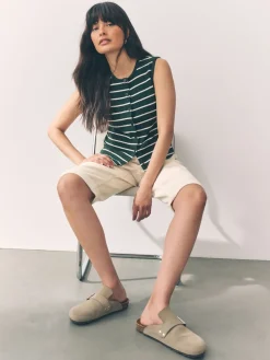 Ecru - Knielange Bermuda denim shorts*Next Sale