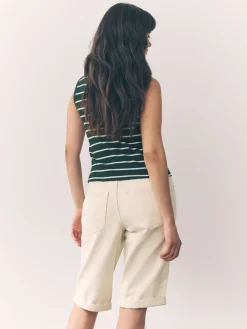 Ecru - Knielange Bermuda denim shorts*Next Sale