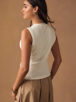 - Ribbed Button Through Sleeveless Top*Next Discount