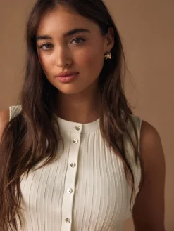 - Ribbed Button Through Sleeveless Top*Next Discount