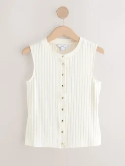 - Ribbed Button Through Sleeveless Top*Next Discount