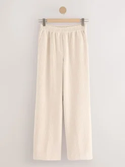 Ecru - Wijde pijpen zachte corduroy broeken*Next Outlet