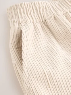 Ecru - Wijde pijpen zachte corduroy broeken*Next Outlet