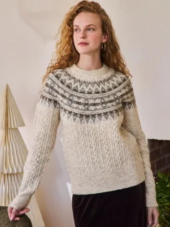 Ecru fairisle-motief  - Matching Family kersttrui*Next Hot