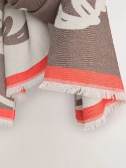 Ecru met Hamish The Highland Cow - Halfzware sjaal*Next Outlet