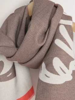 Ecru met Hamish The Highland Cow - Halfzware sjaal*Next Outlet