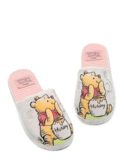 Ecru met Winnie de Pooh - winterse pantoffelmuiltjes voor dames*Vanilla Underground