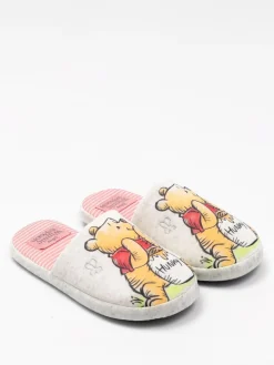 Ecru met Winnie de Pooh - winterse pantoffelmuiltjes voor dames*Vanilla Underground