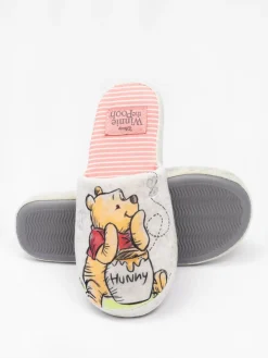 Ecru met Winnie de Pooh - winterse pantoffelmuiltjes voor dames*Vanilla Underground