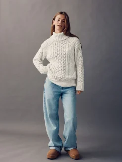 - Roll Neck Cable Longline Jumper with Wool*Next Sale