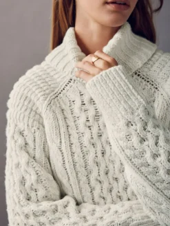 - Roll Neck Cable Longline Jumper with Wool*Next Sale