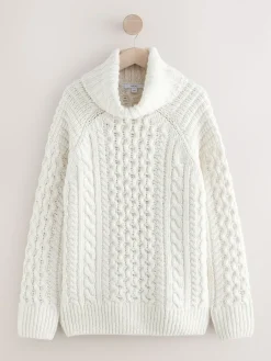 - Roll Neck Cable Longline Jumper with Wool*Next Sale