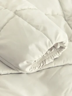 Ecru-crème - Regenbestendige gewatteerde lange jas met capuchon*Next Best