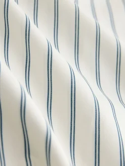 Ecru/marineblauw - Fitted Stretch Essential Long Sleeve Shirt*Next Outlet