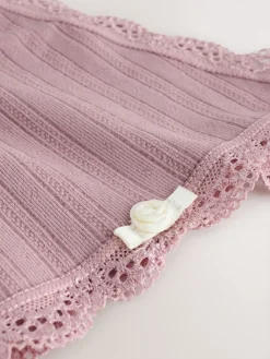 Ecru/roze - 3 Naadloze pointelle slips*Next Hot