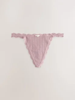 Ecru/roze - 3 Naadloze pointelle slips*Next Hot