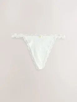 Ecru/roze - 3 Naadloze pointelle slips*Next Hot