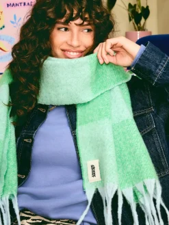 Blue and Green Check Scarf*Eleanor Bowmer Outlet