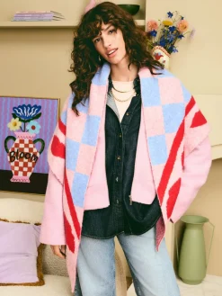 Checkerboard Lips Triangle Scarf*Eleanor Bowmer New