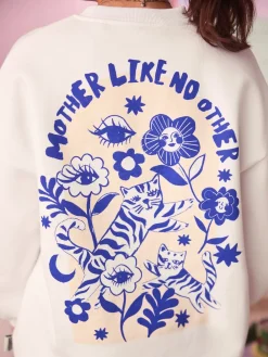 ecru sweatshirt met Mama Like No Other-print*Eleanor Bowmer Outlet