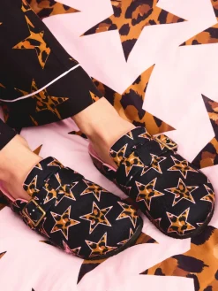 Leopard Star Mule Slippers*Eleanor Bowmer Discount