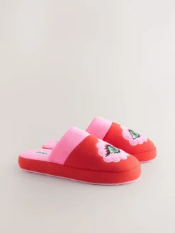 rode/roze muiltjes met oog borduursel*Eleanor Bowmer New