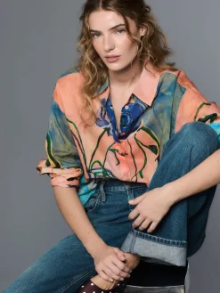 Elizabeth Power Artist Print - Ruimvallend lichtgewicht katoenen overhemd met lange mouwen*Next Outlet