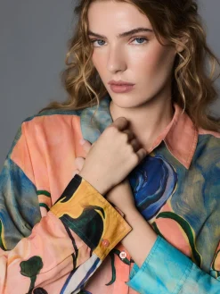 Elizabeth Power Artist Print - Ruimvallend lichtgewicht katoenen overhemd met lange mouwen*Next Outlet