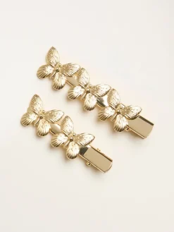 FatFace 2 Pack Butterfly Hair Slides*Fat Face Outlet