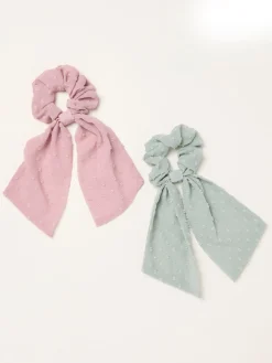 FatFace 2 Pack Dobby Tie Scrunchies*Fat Face New