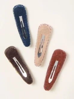 FatFace 4 Pack Embroidered Hair Slides*Fat Face Discount