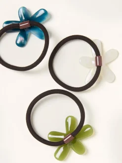 FatFace 3 Pack Flower Hair Ties*Fat Face Sale