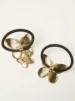 FatFace 2 Pack Metal Butterfly Hair Ties*Fat Face Outlet