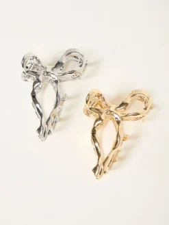 FatFace 2 -pack metalen klauwclips met strik*Fat Face Clearance