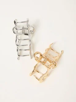 FatFace 2 -pack metalen klauwclips met strik*Fat Face Clearance