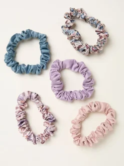 FatFace 5 Pack Satin Scrunchies*Fat Face Discount